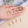 8Pcs 4 Styles Brass Micro Pave Clear Cubic Zirconia European Dangle Charms ZIRC-SZ0004-30-2
