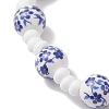 Handmade Flower Printed Porcelain Ceramic Glass Beaded Bracelets for Women BJEW-MZ00292-4