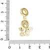 Brass Micro Pave Clear Cubic Zirconia Sea Animal European Dangle Charms KK-B159-04G-01-3