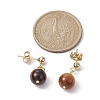 5 Pairs 5 Styles Natural & Synthetic Mixed Gemstone Round Ball Dangle Stud Earrings EJEW-JE05537-S-3