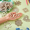  24pcs 12 Styles Unfinished Natural Poplar Wood Filigree Joiners Links WOOD-TA0001-81-15