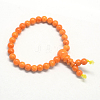 Buddha Meditation Yellow Jade Beaded Stretch Bracelets BJEW-R041-6mm-01-1