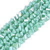 Electroplate Opaque Glass Beads Strands EGLA-Q139-01A-C14-1