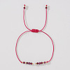 Natural Agate & Brass Beads Braided Bead Bracelets for Women HH4245-3-1