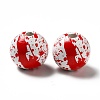 Halloween Theme Printed Natural Wooden Beads WOOD-L020-C03-2