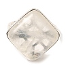 Natural Quartz Crystal Adjustable Rings RJEW-H240-01S-10-3