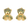 Brass Micro Pave Cubic Zirconia Earrings EJEW-E309-06G-2