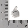 Rack Plating Brass Micro Pave CLear Cubic Zirconia Charms KK-E110-14P-B-3