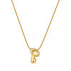 304 Stainless Steel Alphabet Pendant Necklaces for Men and Women GP1122-16-1
