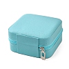 Square PU Leather Jewelry Zipper Storage Boxes CON-K002-04G-1