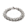 304 Stainless Steel Half Round Link Chain Bracelets for Women Men BJEW-F488-07P-2