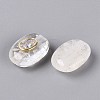 Brass Micro Pave Cubic Zirconia & Quartz Crystal Beads GG-OY001-06G-01-2