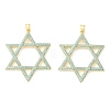 Brass Micro Pave Sky Blue Cubic Zirconia Pendants CU-CBA6938-04G-01-1