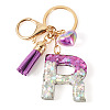 Alloy Resin Heart Keychains KEYC-TADJ0002-01G-R-2