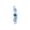 4Pcs 4 Colors Faceted Round Glass Beaded Connector Charms PALLOY-JF02631-3