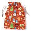 Christmas Theme Cloth Printed Storage Bags ABAG-F010-02B-03-2