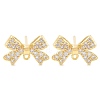 Brass Clear Cubic Zirconia Stud Earring Findings KK-A238-02A-G-1