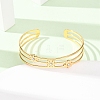 304 Stainless Steel & Rhinestone Cuff Bangles for Women BJEW-C155-01B-G-2