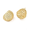Rack Plating Brass Hollow Dome Stud Earrings for Women EJEW-Z019-18G-2