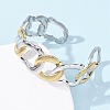 Oval 304 Stainless Steel Cuff Bangles for Women BJEW-B150-06GP-3