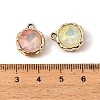 UV Plating Alloy Glass Pendants FIND-K032-44G-2