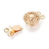 Rack Plating Flower Brass Box Clasps KK-QA183-99G-2