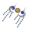Tibetan Style Alloy Crescent Moon Chandelier Earrings EJEW-JE05515-3
