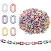 1200Pcs 6 Colors Spray Painted Acrylic Linking Rings MACR-SZ0001-64-1