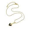 304 Stainless Steel & Rhinestone & Enamel Pendant Necklaces for Women NJEW-G157-03G-5