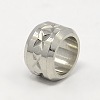 Stainless Steel Large Hole Column Carved X-shape Beads STAS-G037-06-2
