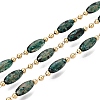 Handmade Brass & Glass Beaded Link Chains CHC-Q021-04A-G-1