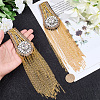 Teardrop Iron Chain Tassel with Rhinestone Epaulettes AJEW-WH20006-326C-G-3