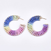 Handmade Raffia Woven Stud Earrings WOVE-S120-06-3