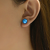 Light Blue Plastic Pearl-like Women's Stud Earrings for Fashionable Casual Commute WL1916-1