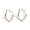 Non-Tarnish 304 Stainless Steel Chunky Rhombus Hoop Earrings for Women EJEW-K242-06P-1