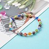 Handmade Millefiori Lampwork Beads Stretch Bracelet for Teen Girl Women Gift BJEW-JB06847-03-2