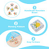 6Pcs 6 Styles Printed Handmade Porcelain Beads PORC-TA0001-49-4