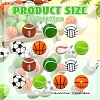 35Pcs 7 Colors All Kinds of Sports Balls Silicone Beads SIL-YW0002-28-2