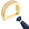 Brass Pave Clear Cubic Zirconia Tie Clips AJEW-WH20020-700G-1