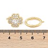 Brass Micro Pave Clear Cubic Zirconia Fold Over Clasps KK-U043-20G-3