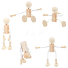 Unfinished Blank Wooden Robot Toys DIY-WH0097-05-3