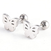 Tarnish Resistant 201 Stainless Steel Barbell Cartilage Earrings EJEW-R147-18-1