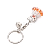 Glass Seed & Plastic Pearl & Alloy Keychain KEYC-MZ00025-6