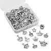 120Pcs 12 Styles Tibetan Style Alloy Crown Charms TIBEP-CJ0002-01-3