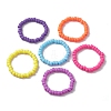 6Pcs 6 Colors Rondelle Opaque & Frosted Acrylic Beaded Stretch Bracelet Sets BJEW-JB10304-4
