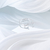 1Pc Letter Brass Rhinestone Open Cuff Rings for Women AJEW-LP0004-47I-S-3