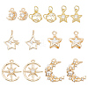 ARRICRAFT Alloy & Brass Cubic Zirconia Charms ZIRC-AR0001-28-1