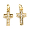 Brass Micro Pave Clear Cubic Zirconia Charms CU-CBADC6C-06G-03-1