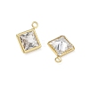 Brass Pave Clear Cubic Zirconia Charms CU-CBAD360-04G-01-2
