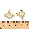 Brass Micro Pave Clear Cubic Zirconia Pendants KK-K365-21G-3